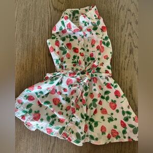 Crewcuts White Strawberry Print  dress
